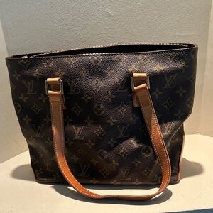 Louis Vuitton Classic Piano Monogram Tote with Tan Straps